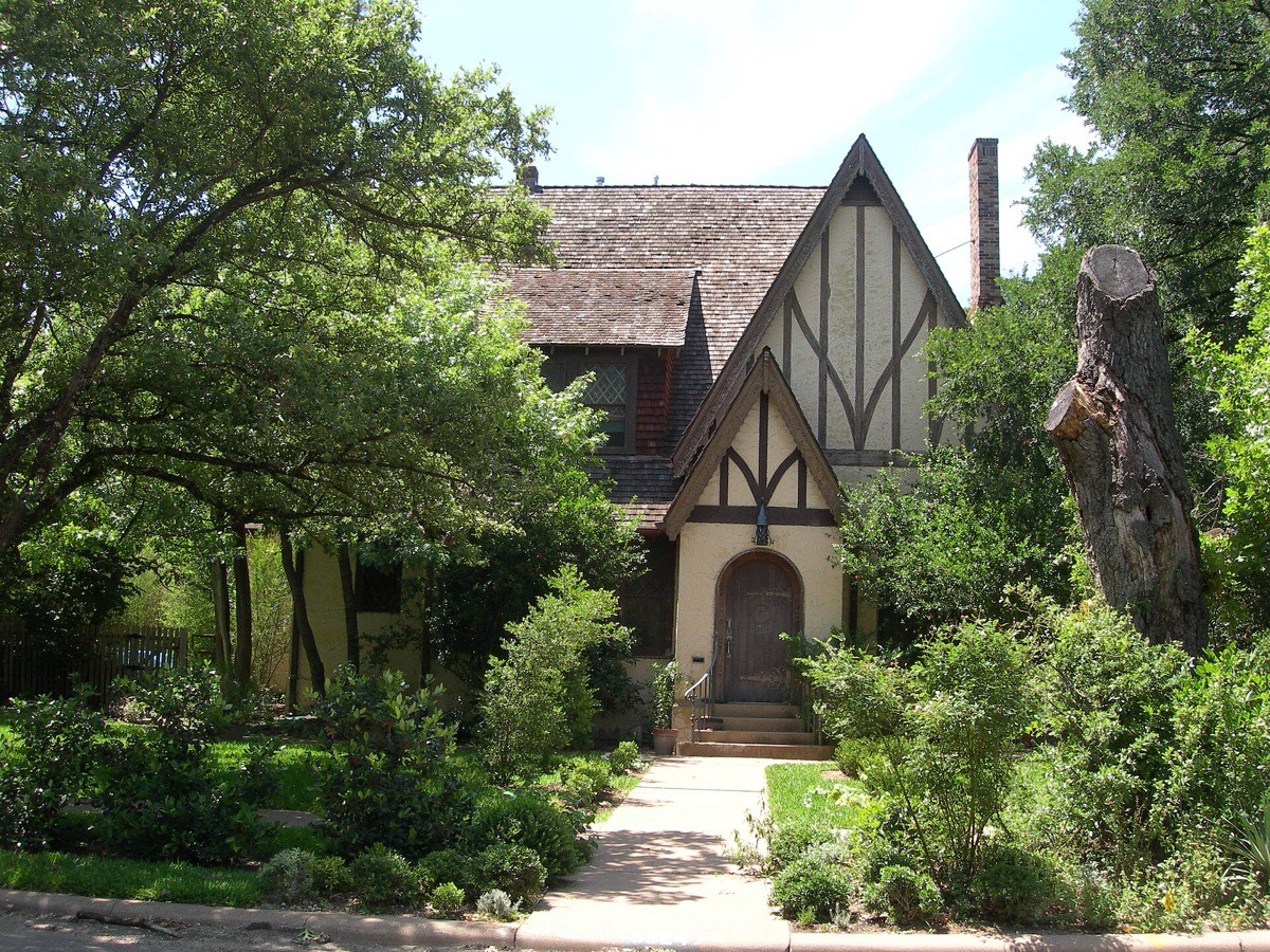 A tree-shaded home in a historic Austin neighborhood